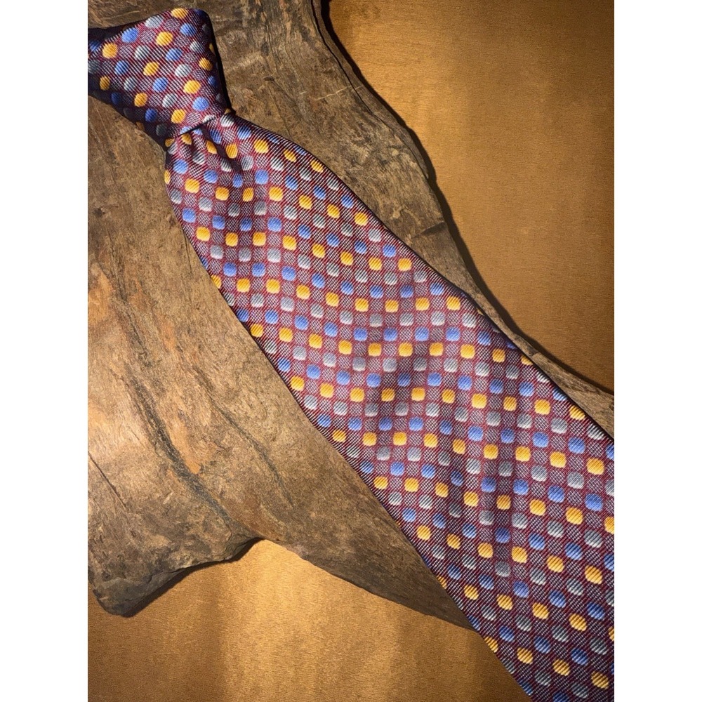 Vintage Dior Signature Tie 100% Silk Textured Multi Color Check